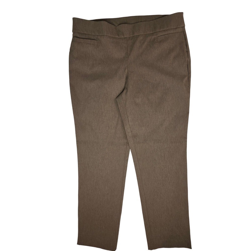 Briggs Womens Plus Size 18 Taupe Brown Pull On Stretch Dress Pants Trousers
